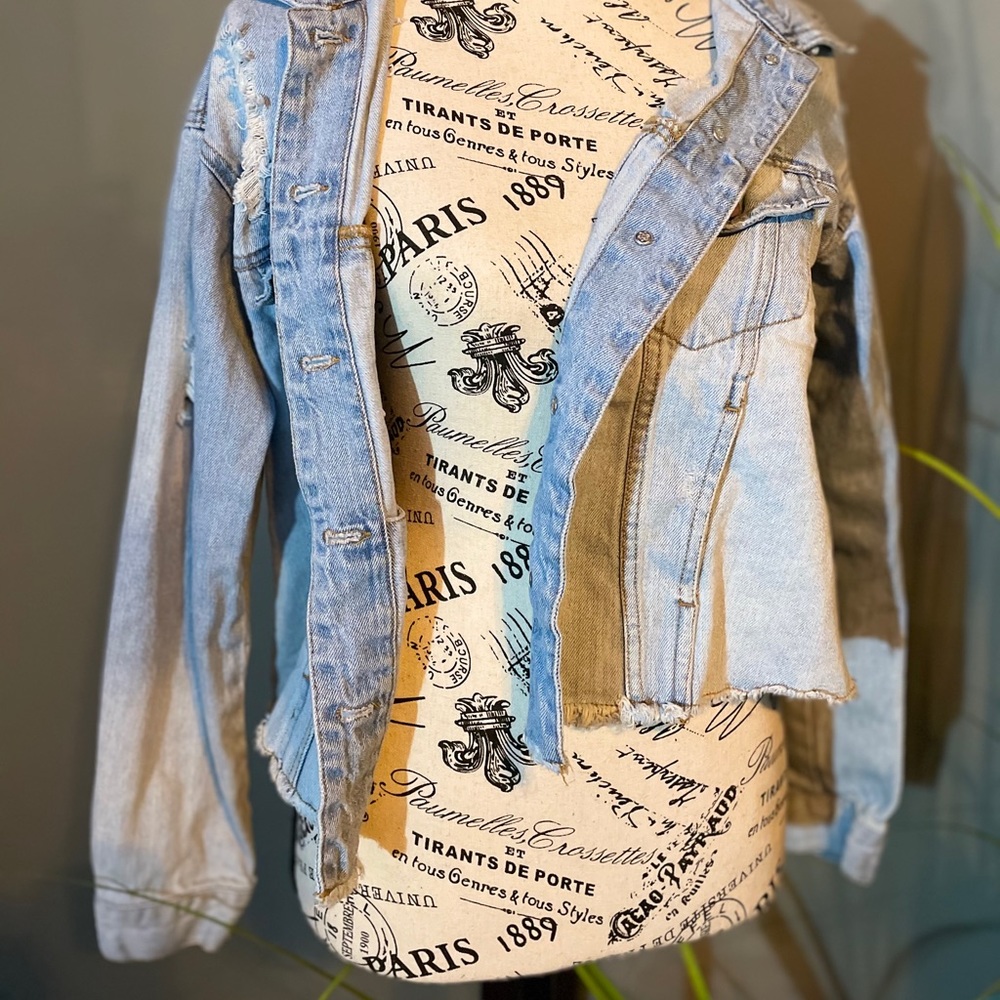 Denim Ripped Jean Jacket - Picture 2 of 3